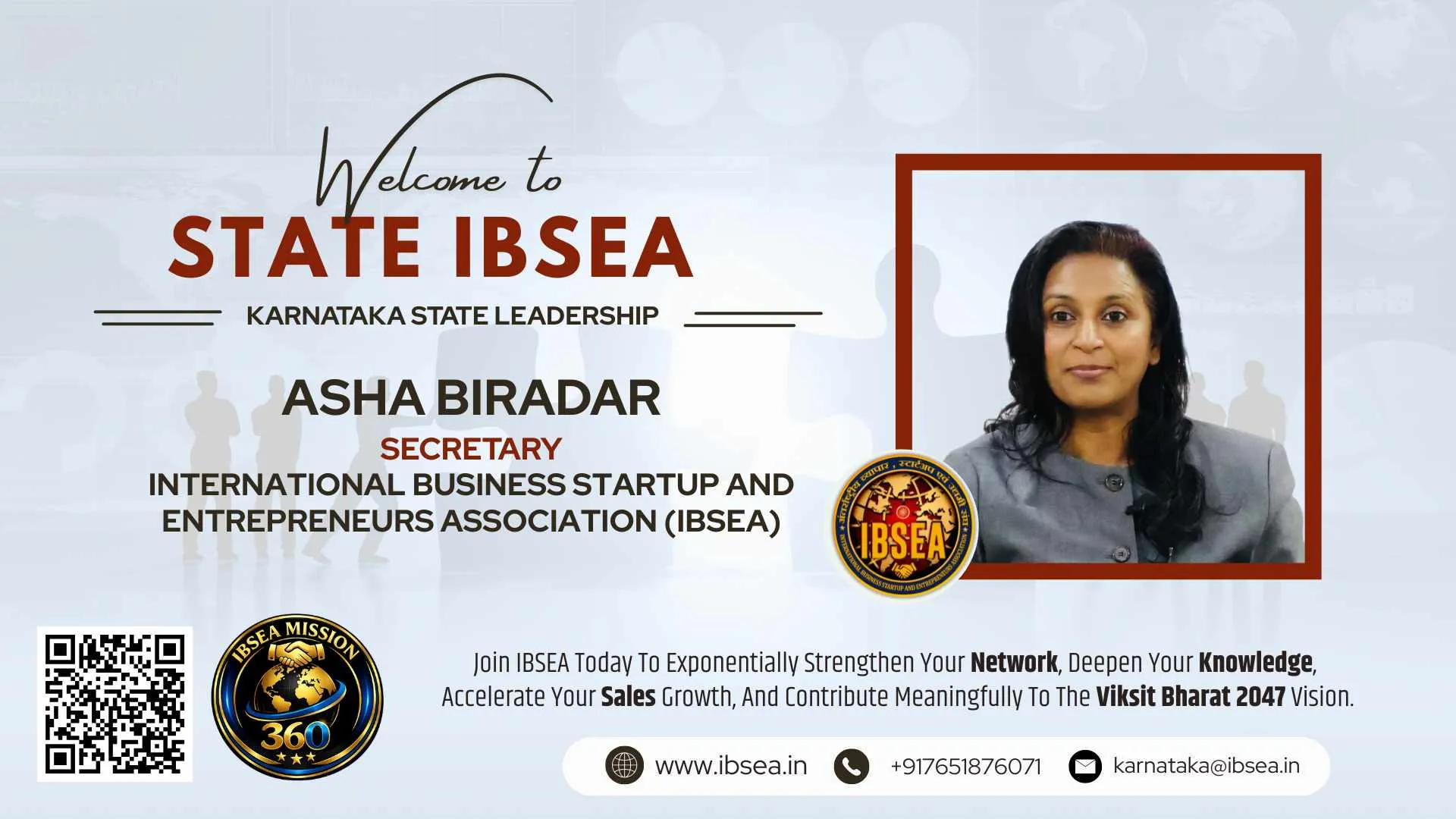 Asha Biradar Has Been Appointed As Secretary IBSEA For Karnataka State.